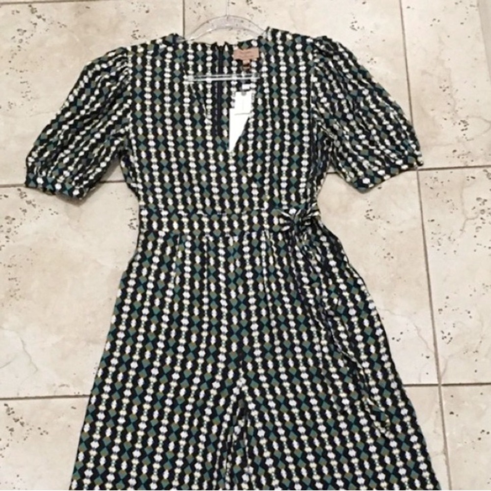 Anthropologie Kachel Evie Abstract Jumpsuit Black Motif Size 2 NWT - Picture 8 of 11